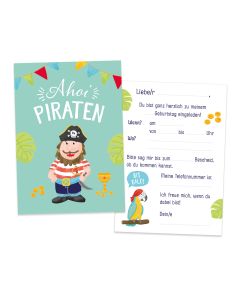 Kindergeburtstag Einladungen Pirat (12 Ex.)