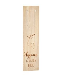 Holz-Lesezeichen 'Happiness is a good book'