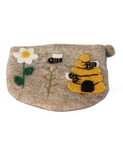 Filztasche 'Bienenkorb mit Blume'