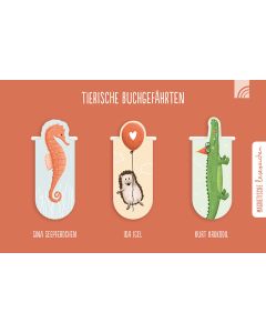 Lesezeichen-Set 'Tierische Buchgefährten' (3er)