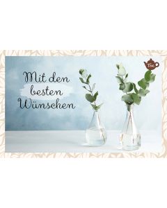 Teekarte 'Mit den besten Wünschen'