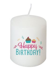 Kerze 'Happy Birthday!' 8 cm