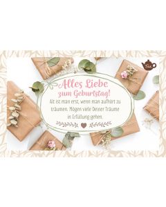 Teekarte 'Alles Liebe zum Geburtstag'