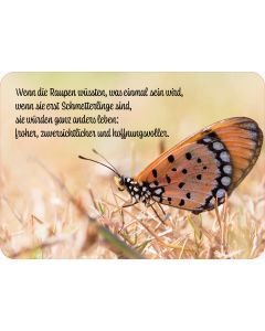 Postkarte 'Wenn die Raupen wüssten, was einmal sein wird, wenn die erst Schmetterlinge sind, sie würden ganz anders