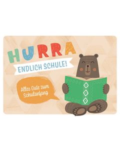 Postkarte 'Hurra - Endlich Schule! Alles Gute zum Schulanfang'