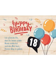 Faltkarte '18. Geburtstag'