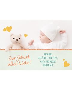 Faltkarte 'Zur Geburt alles Liebe'