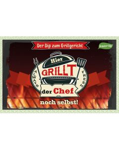 Kräuterkarte 'Hier grillt der Chef noch selbst'