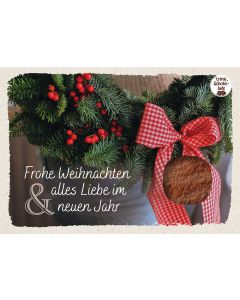 Schokokarte 'Frohe Weihnachten & alles Liebe im neuen Jahr'