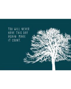 Postkarte 'You will never have this day again: make it count' 1 Ex.
