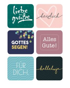 Sticker-Karte 'Liebe Grüße'